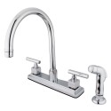 Kingston Brass KS879 Claremont Double Handle 8" Kitchen Faucet