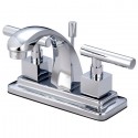 Kingston Brass KS464 Claremont Two Handle 4" Centerset Lavatory Faucet w/ Brass Pop-up