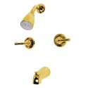 Kingston Brass KB242 Magellan Two Handle Tub & Shower Faucet, Bright Brass Finish