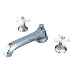 Kingston Brass KS430 Metropolitan Two Handle Roman Tub Filler w/ porcelain cross handles