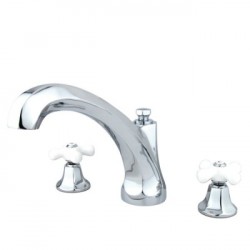 Kingston Brass KS432 Metropolitan Roman Tub Filler w/ Porcelain Cross Handles