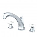 Kingston Brass KS432 Metropolitan Roman Tub Filler w/ Porcelain Cross Handles