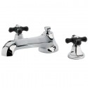 Kingston Brass KS430 Metropolitan Onyx Roman Tub Filler w/ Black Porcelain Cross Handle