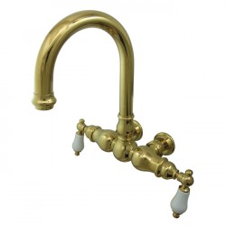 Kingston Brass CC3005T5 Vintage 3-3/8" Wall Mount Clawfoot Tub Filler w/ porcelain levers, Oxidized Satin Bronze