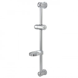 Kingston Brass KX252 Vilbosch 24" Slide Bar with Acrylic Soap Dish and Hand Shower Holder, Polished Chrome