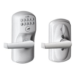 Schlage FE595 PLY ELA Plymouth Keypad Entry w/ Flex Lock & Elan Lever, Satin Chrome