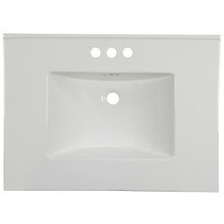 American Imaginations AI-18532 30.75-in. W 22.25-in. D Ceramic Top In White Color For 3H4-in. Faucet