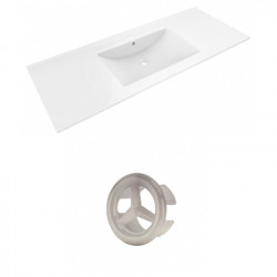 American Imaginations AI-20741 48-in. W 1 Hole Ceramic Top Set In White Color