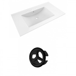 American Imaginations AI-20747 35.5-in. W 3H8-in. Ceramic Top Set In White Color