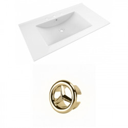 American Imaginations AI-20752 35.5-in. W 3H8-in. Ceramic Top Set In White Color