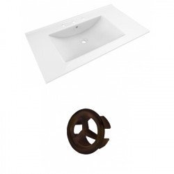 American Imaginations AI-20753 35.5-in. W 3H8-in. Ceramic Top Set In White Color
