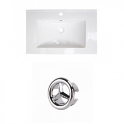 American Imaginations AI-20770 23.75-in. W 1 Hole Ceramic Top Set In White Color