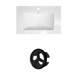 American Imaginations AI-20803 24.25-in. W 1 Hole Ceramic Top Set In White Color