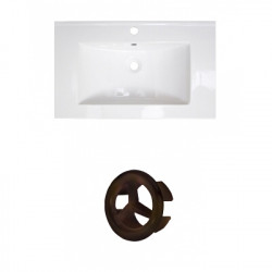 American Imaginations AI-20825 32-in. W 1 Hole Ceramic Top Set In White Color