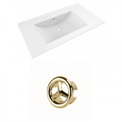 American Imaginations AI-20880 35.5-in. W 3H4-in. Ceramic Top Set In White Color
