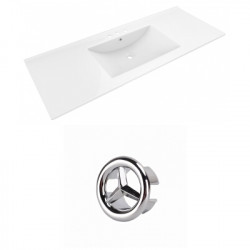 American Imaginations AI-20890 48-in. W 3H4-in. Ceramic Top Set In White Color