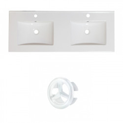 American Imaginations AI-20940 48-in. W 1 Hole Ceramic Top Set In White Color
