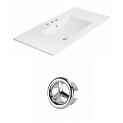 American Imaginations AI-20978 35.5-in. W 3H4-in. Ceramic Top Set In White Color