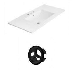 American Imaginations AI-20979 35.5-in. W 3H4-in. Ceramic Top Set In White Color
