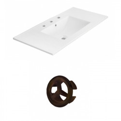 American Imaginations AI-20993 35.5-in. W 3H8-in. Ceramic Top Set In White Color