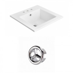 American Imaginations AI-20994 21-in. W 3H4-in. Ceramic Top Set In White Color
