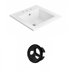American Imaginations AI-20995 21-in. W 3H4-in. Ceramic Top Set In White Color