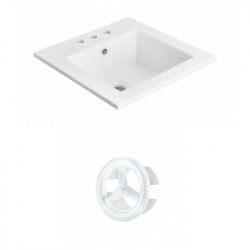 American Imaginations AI-20996 21-in. W 3H4-in. Ceramic Top Set In White Color