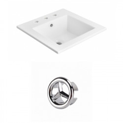 American Imaginations AI-21002 21-in. W 3H8-in. Ceramic Top Set In White Color