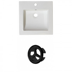 American Imaginations AI-21035 21.5-in. W 1 Hole Ceramic Top Set In White Color