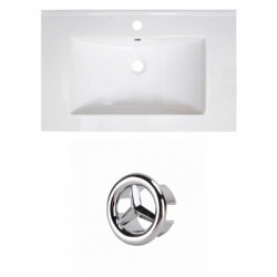 American Imaginations AI-21074 30-in. W 1 Hole Ceramic Top Set In White Color