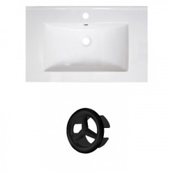 American Imaginations AI-21075 30-in. W 1 Hole Ceramic Top Set In White Color