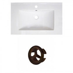 American Imaginations AI-21081 30-in. W 1 Hole Ceramic Top Set In White Color