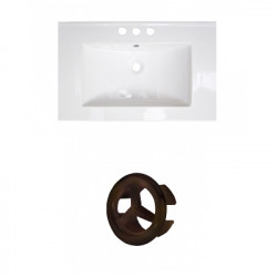 American Imaginations AI-21097 21-in. W 3H4-in. Ceramic Top Set In White Color