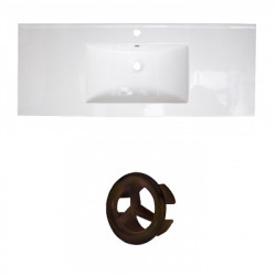 American Imaginations AI-21113 39.75-in. W 1 Hole Ceramic Top Set In White Color