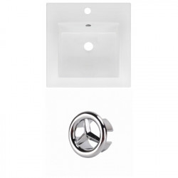 American Imaginations AI-21130 16.5-in. W 1 Hole Ceramic Top Set In White Color