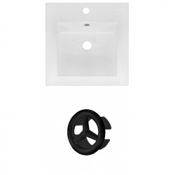 American Imaginations AI-21131 16.5-in. W 1 Hole Ceramic Top Set In White Color