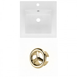 American Imaginations AI-21136 16.5-in. W 1 Hole Ceramic Top Set In White Color