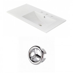 American Imaginations AI-21170 35.5-in. W 3H8-in. Ceramic Top Set In White Color