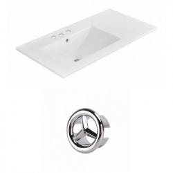 American Imaginations AI-21186 35.5-in. W 3H4-in. Ceramic Top Set In White Color