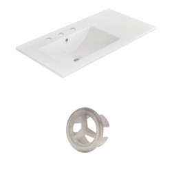 American Imaginations AI-21197 35.5-in. W 3H8-in. Ceramic Top Set In White Color