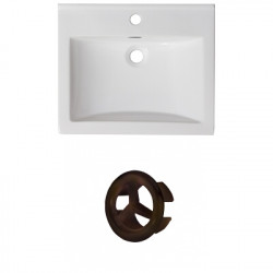 American Imaginations AI-21209 21-in. W 1 Hole Ceramic Top Set In White Color