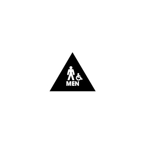 Don-Jo CHS-6-MEN Triangle Mens Room Restrooom Sign, Black Finish