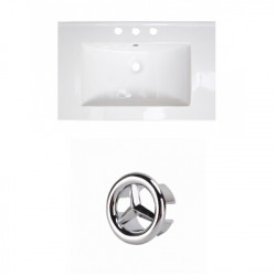 American Imaginations AI-21242 25-in. W 3H8-in. Ceramic Top Set In White Color