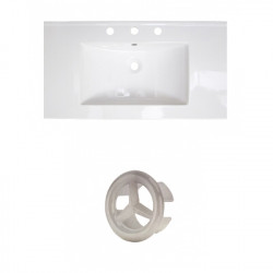 American Imaginations AI-21269 36.75-in. W 3H8-in. Ceramic Top Set In White Color