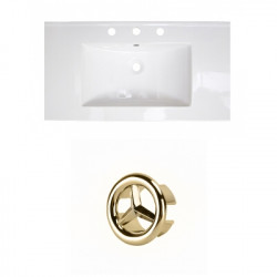 American Imaginations AI-21272 36.75-in. W 3H8-in. Ceramic Top Set In White Color