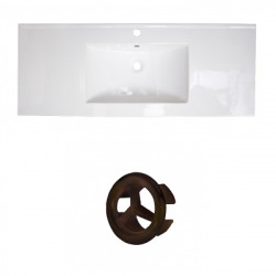 American Imaginations AI-21281 48.75-in. W 1 Hole Ceramic Top Set In White Color