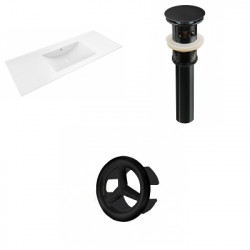 American Imaginations AI-21430 48-in. W 1 Hole Ceramic Top Set In White - Overflow Drain Incl.