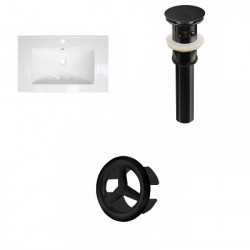 American Imaginations AI-21462 23.75-in. W 1 Hole Ceramic Top Set In White - Overflow Drain Incl.