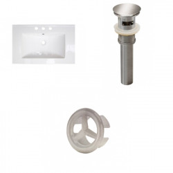 American Imaginations AI-21480 23.75-in. W 3H8-in. Ceramic Top Set In White - Overflow Drain Incl.