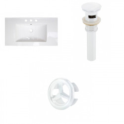American Imaginations AI-21487 32-in. W 3H8-in. Ceramic Top Set In White - Overflow Drain Incl.